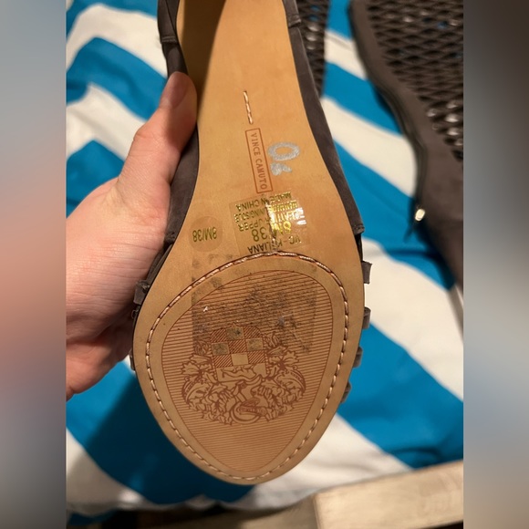 Vince Camuto grey thigh high sandals heels 38 - Picture 9 of 11